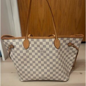 Neverfull GM Rose Ballerine Damien Azur with wristlet